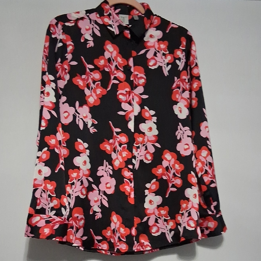 Tristan Black Floral Button Down Shirt